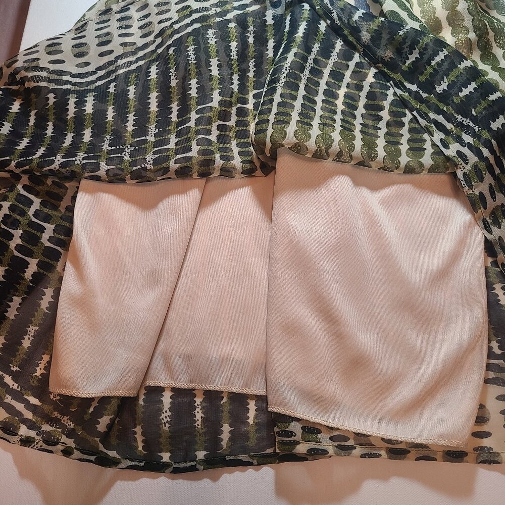 Xhilaration Yellow, Olive, Navy Polka Dot Sleeveless Fit & Flare Dress – Size M - Picture 10 of 14